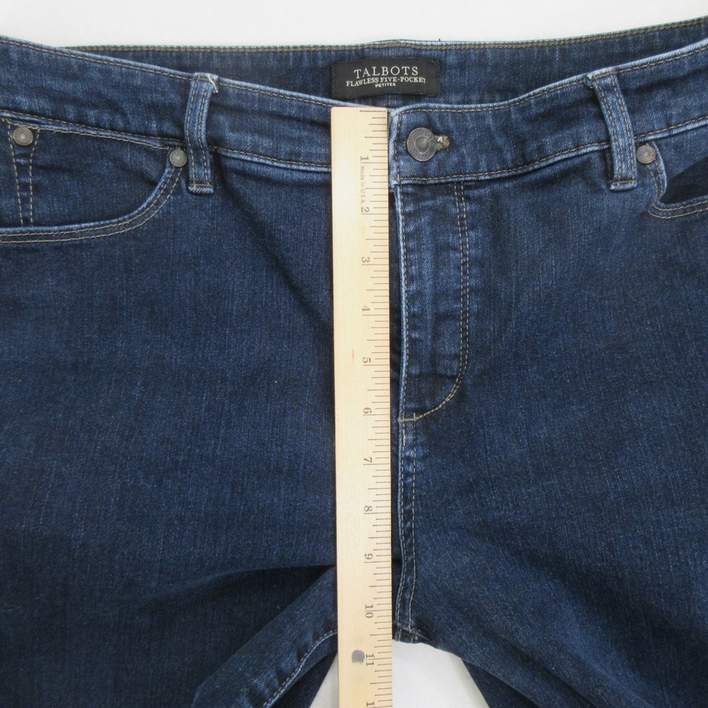Talbots Women's Jeans 16P Slim Ankle Flawless Five Pocket Dark Wash Stretch Blue - Picture 6 of 11